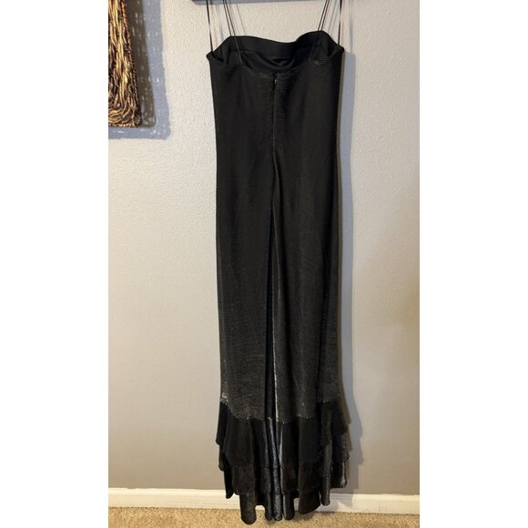 Vintage JS Boutique Ruffle Dress Gradient Silver Black Whimsigoth 10 Costume - Picture 14 of 16